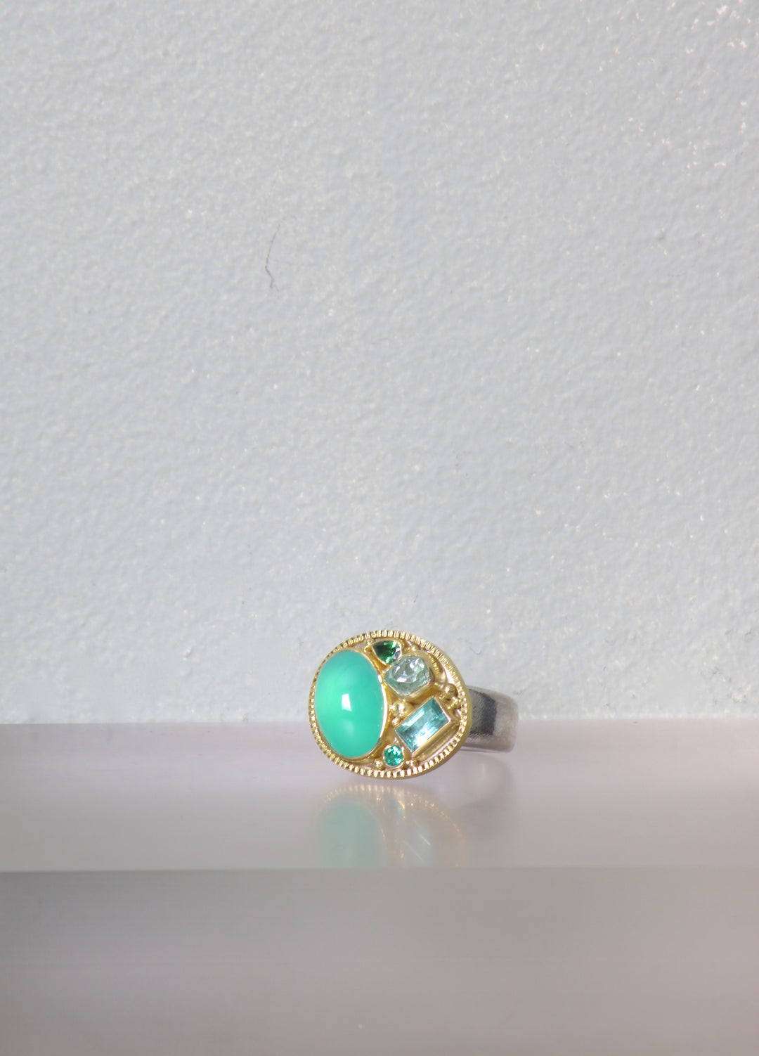 Multi-Gemstone Mixed Metal Ring (09277)