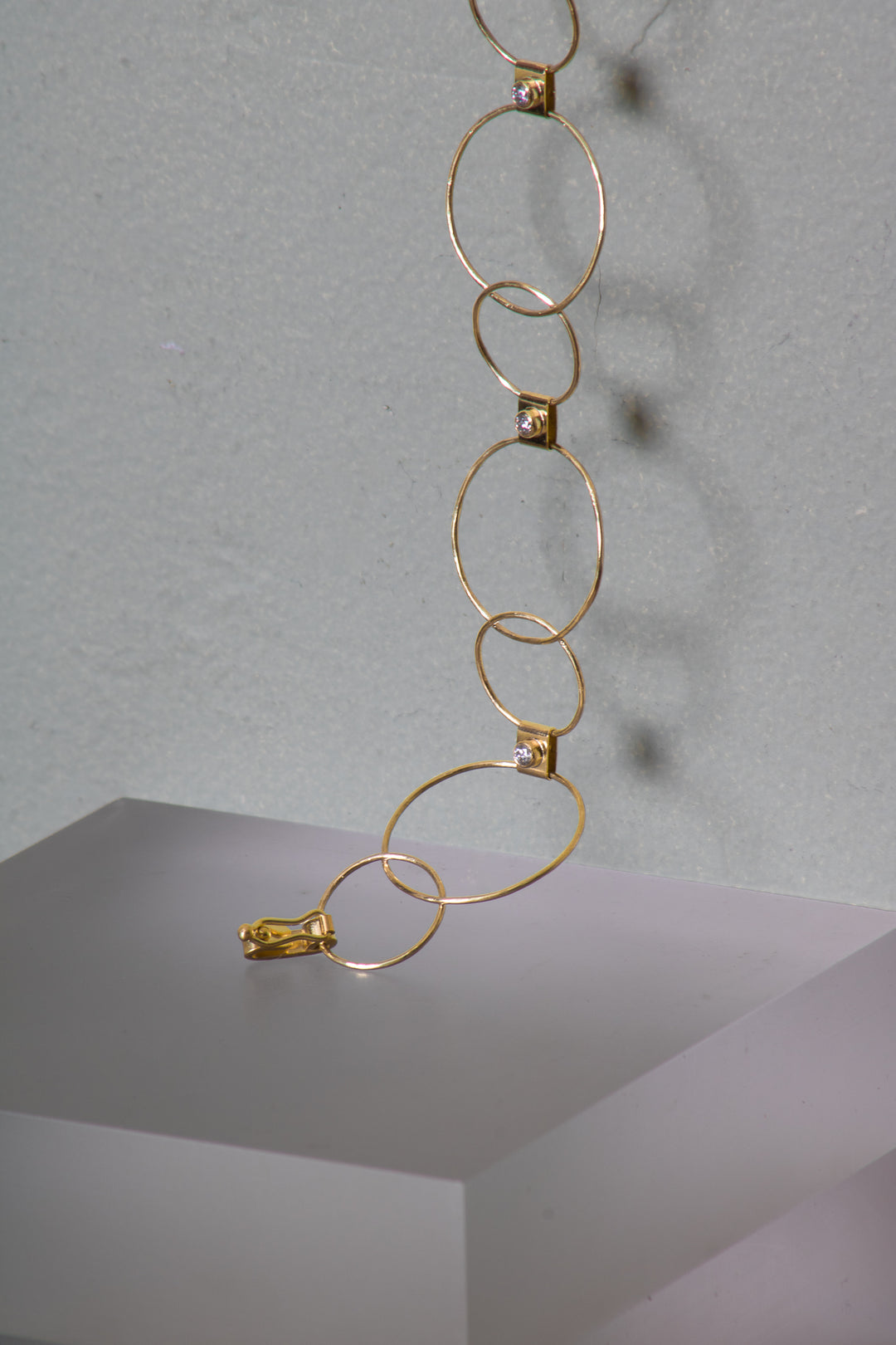 Gold and Diamond Linked Hoop Bracelet (B487)