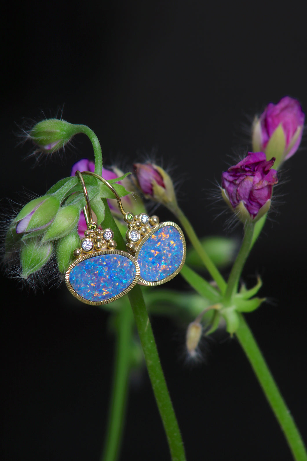Opal and Diamond Earrings (09275)