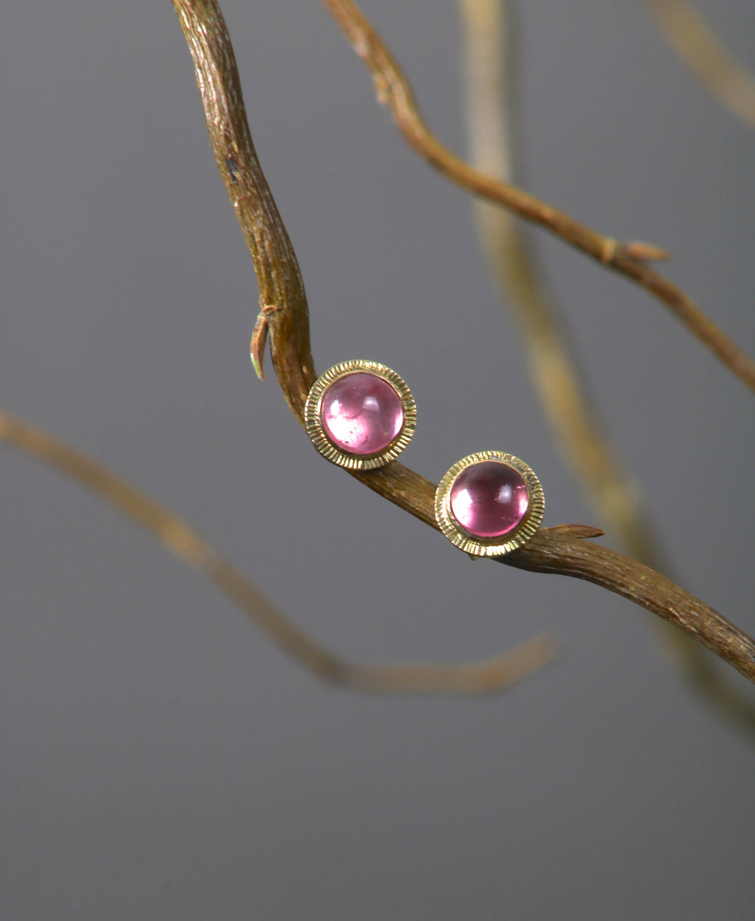 Pink Tourmaline Stud Earrings (09844)