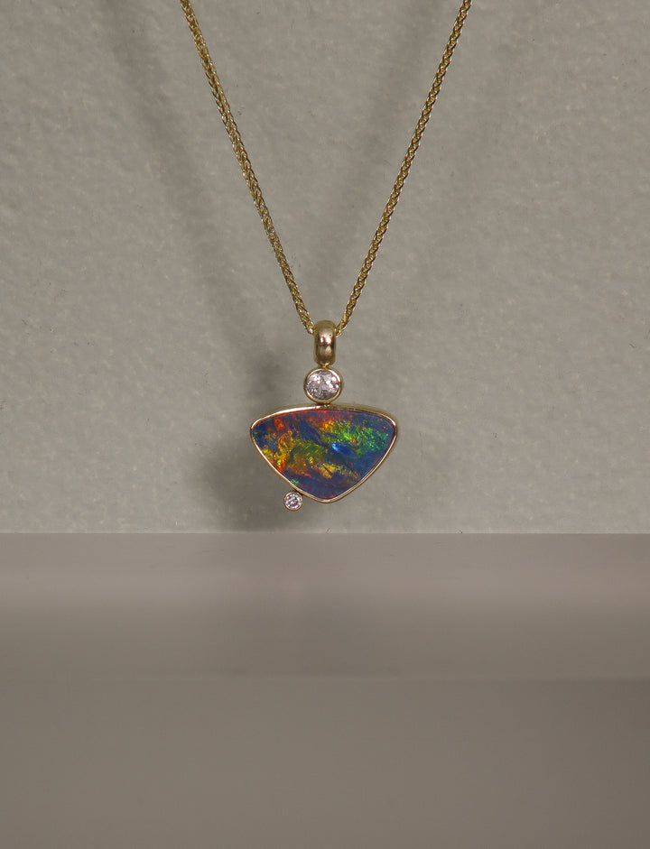 Opal and Diamond Pendant (B218)