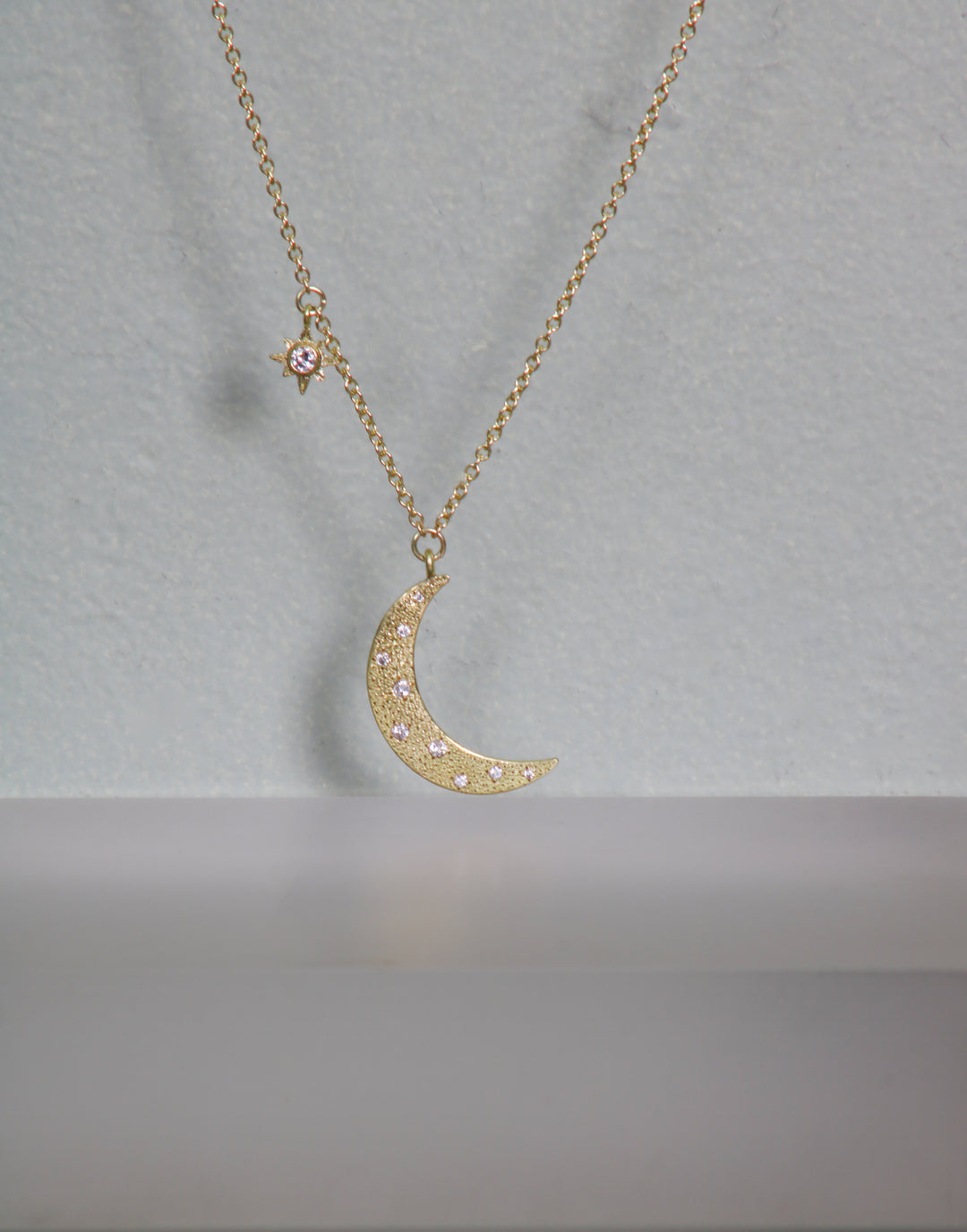 Crescent Moon and Star Necklace (B405)