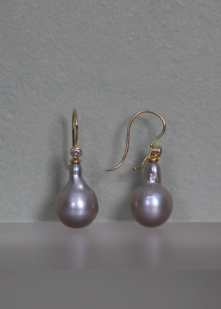 Pear Shaped Fresh Water Pearl Earrings (B229)