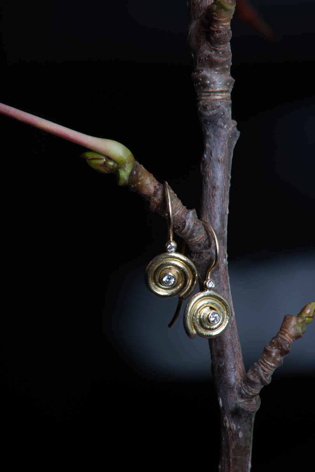 Swirl Design Short Hanging Earrings (B511)