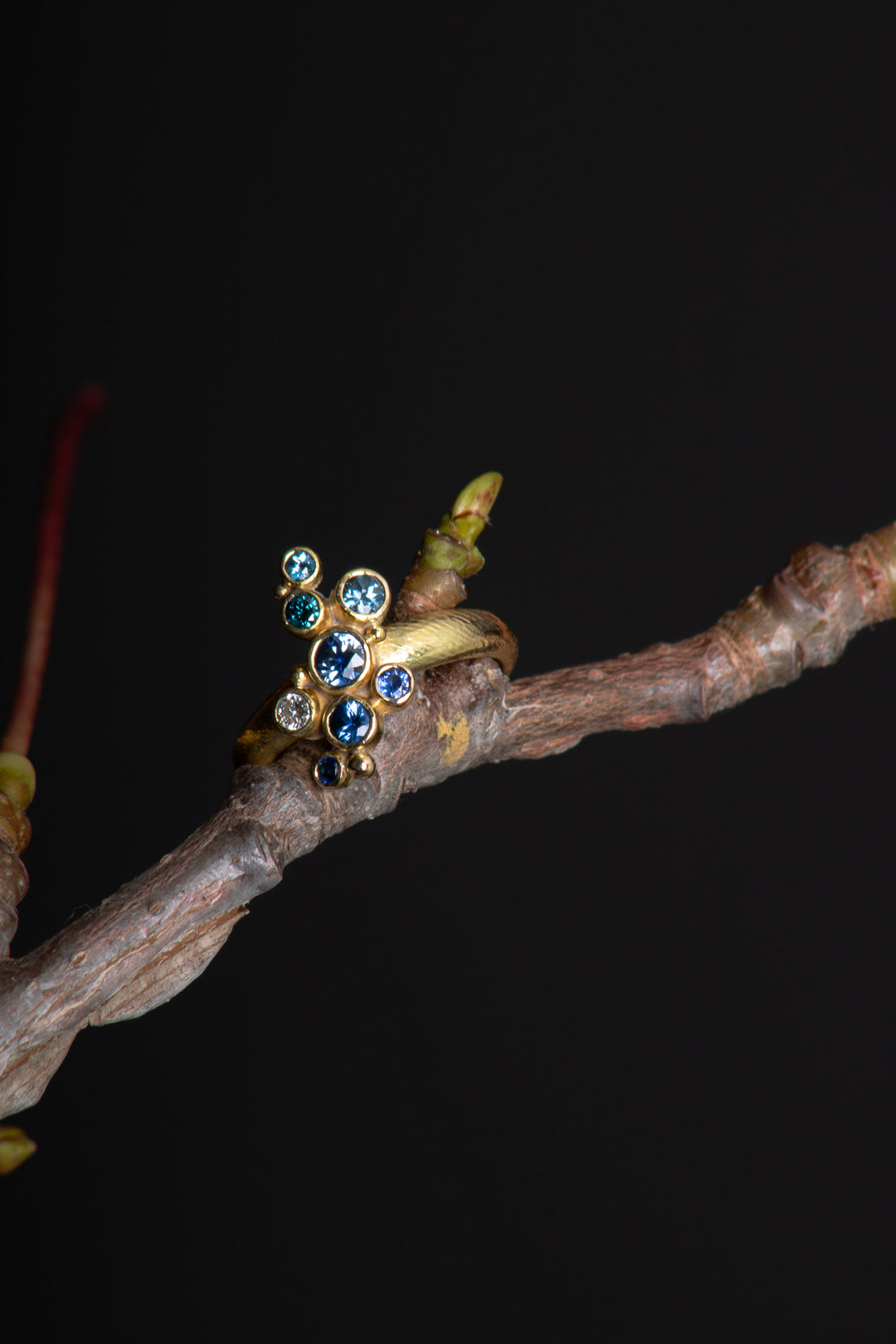 Floating Clustered Sapphire Ring (B506)