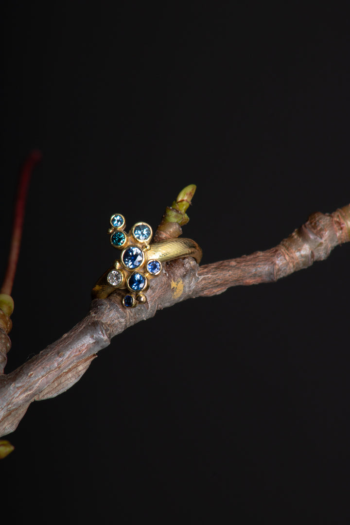 Floating Clustered Sapphire Ring (B506)