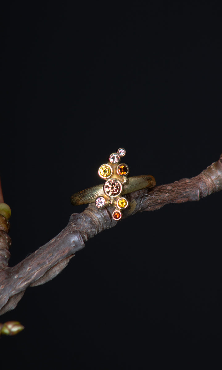 Floating Clustered Diamond Ring (B507)