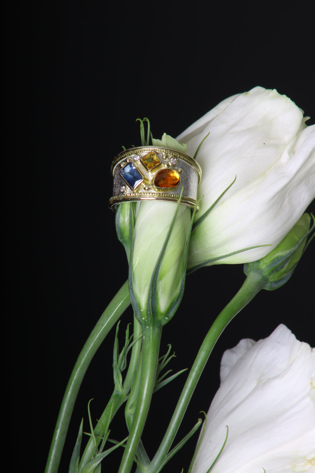 Multi-Colored Sapphire Ring (09297) - Ormachea Jewelry