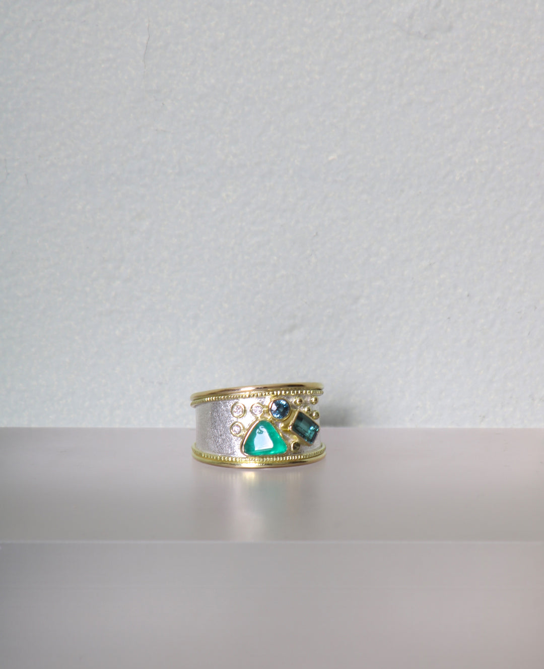 Emerald and Mixed Gemstone Ring (09295)