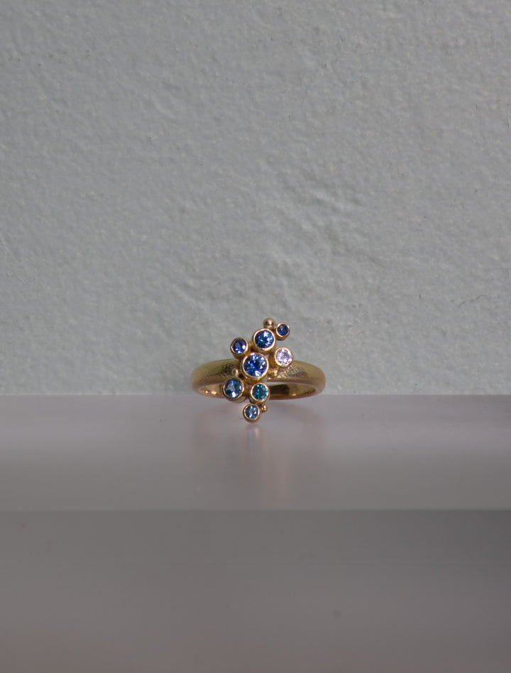 Floating Clustered Sapphire Ring (B506)