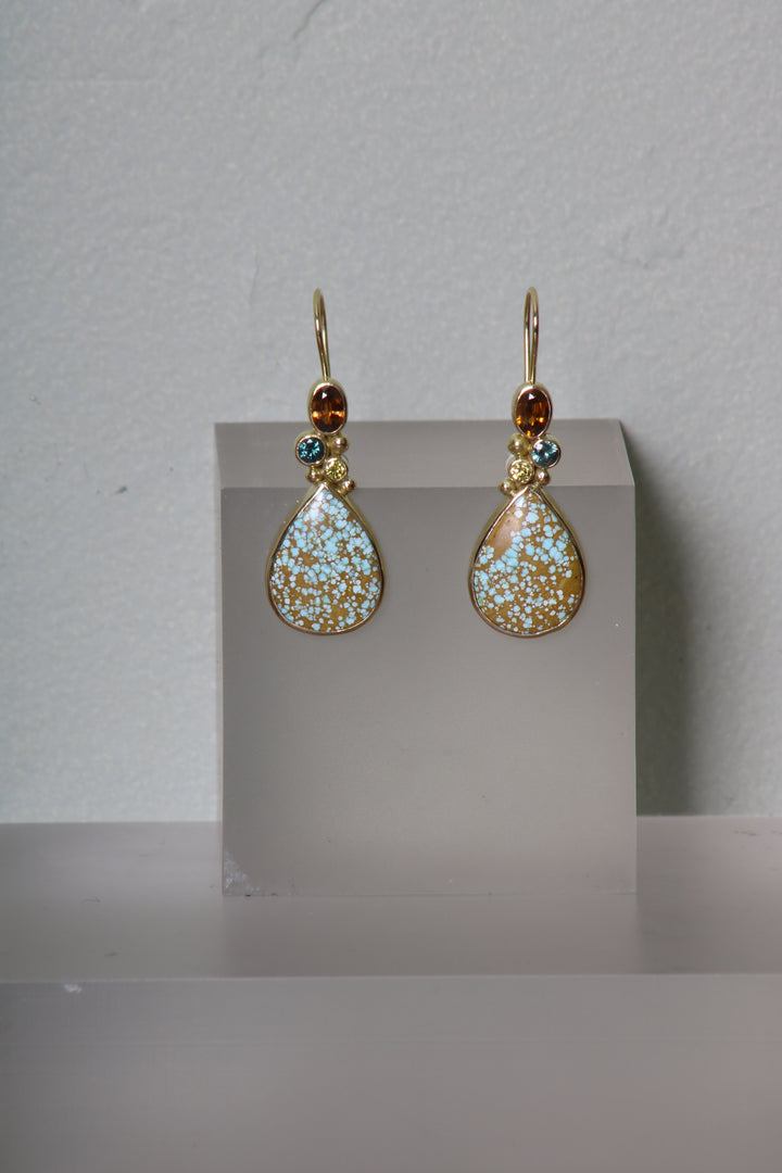 Turquoise and Mixed Gemstone Earrings (09294)