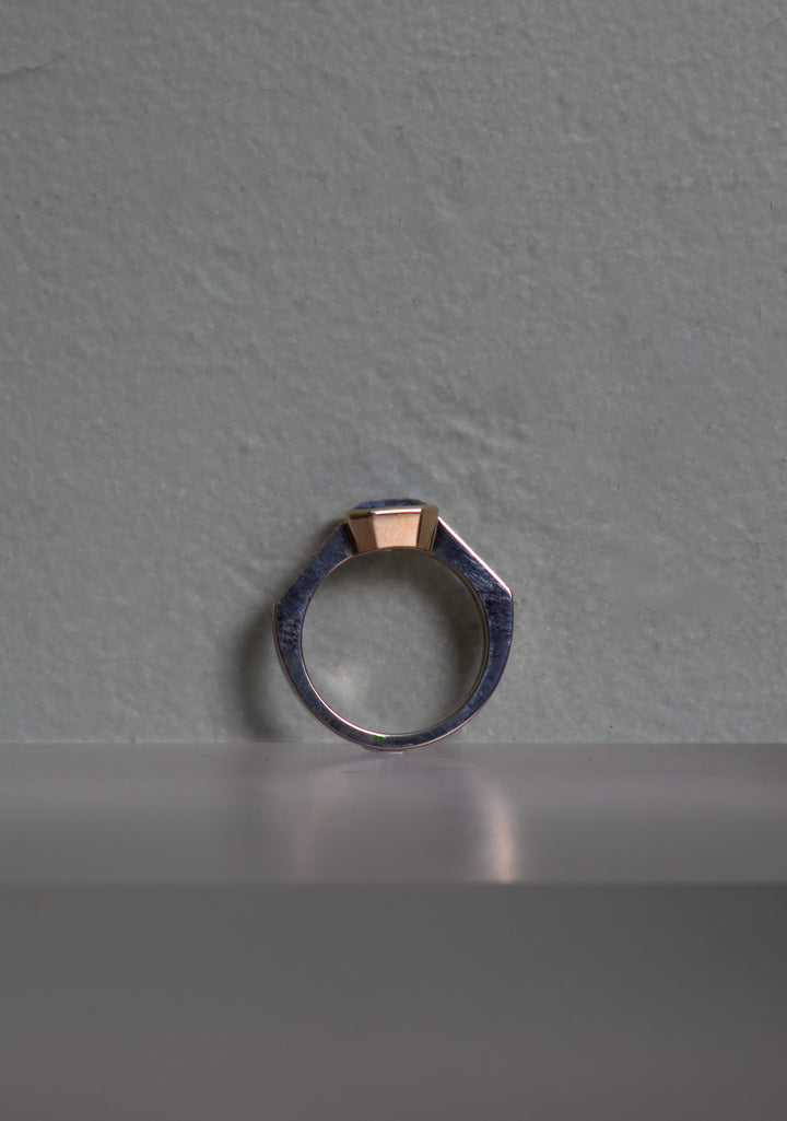 Sapphire and Diamond White and Yellow Gold Ring (B503)
