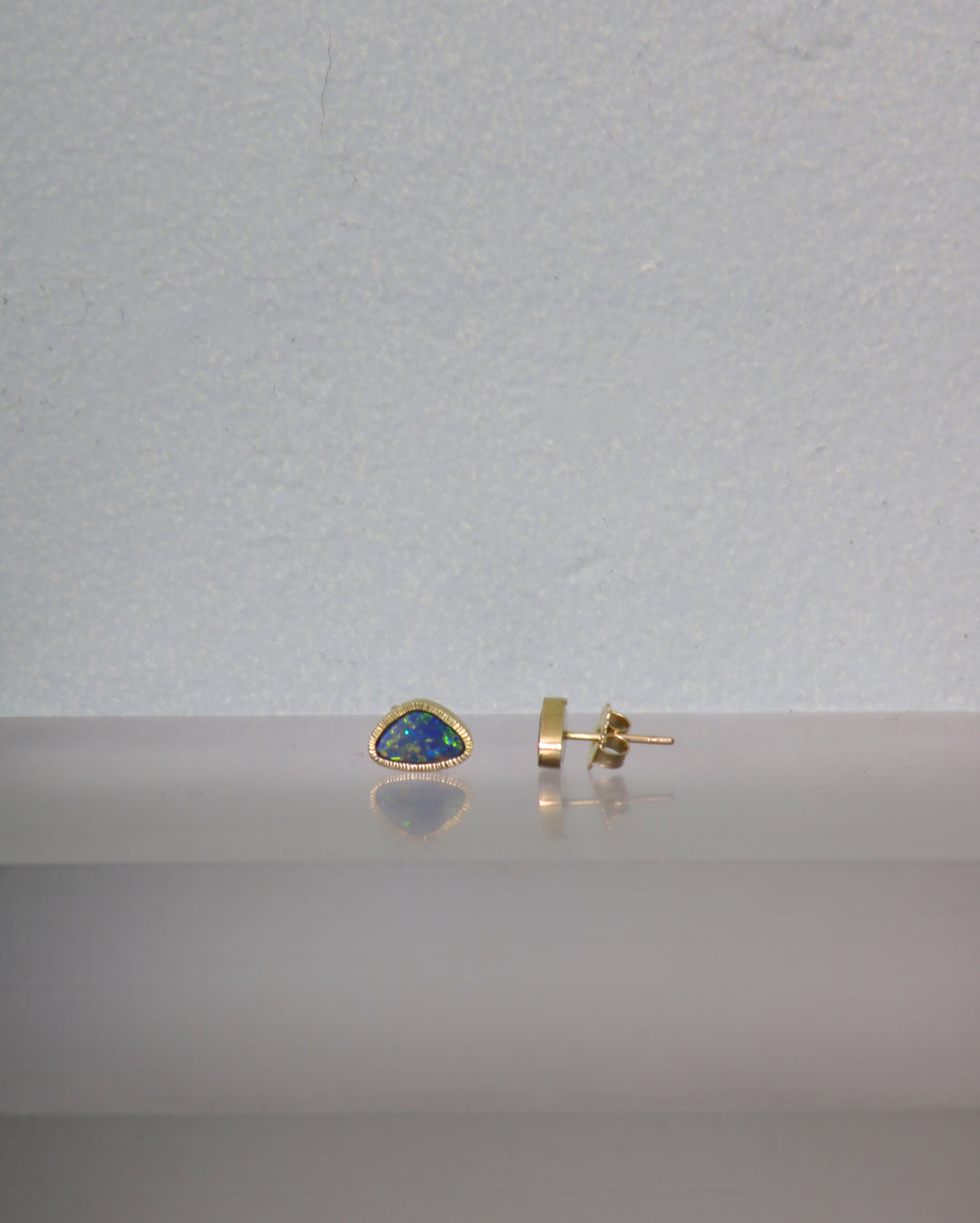 Triangle Opal Stud Earrings (09839)