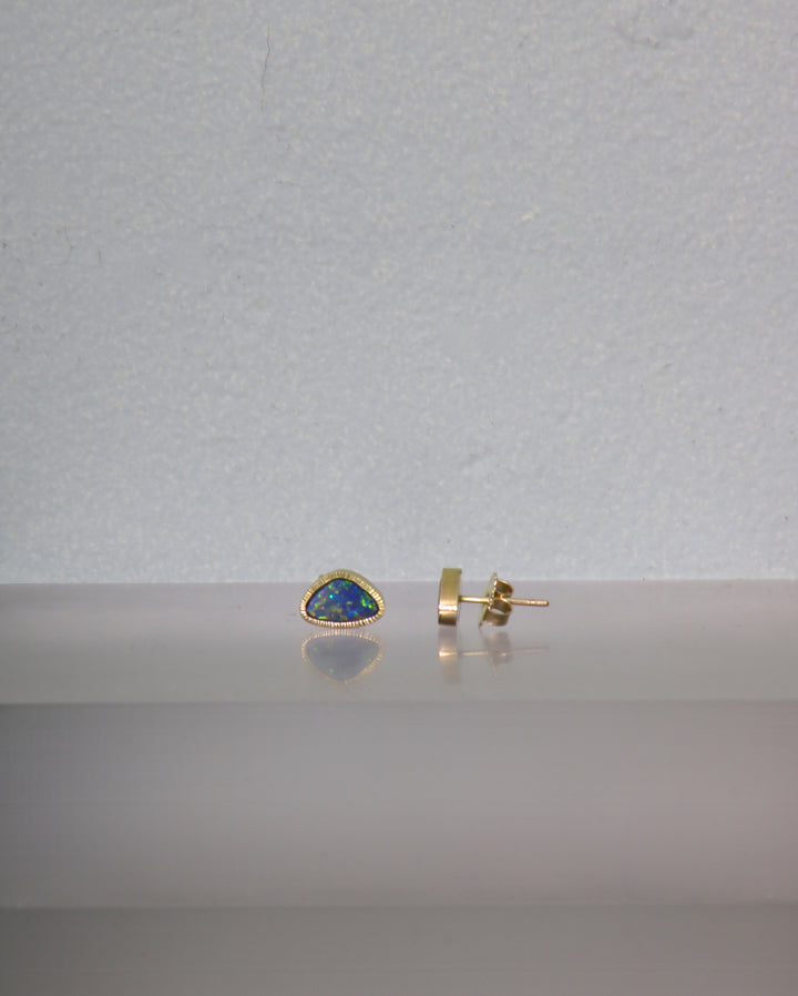Triangle Opal Stud Earrings (09839)