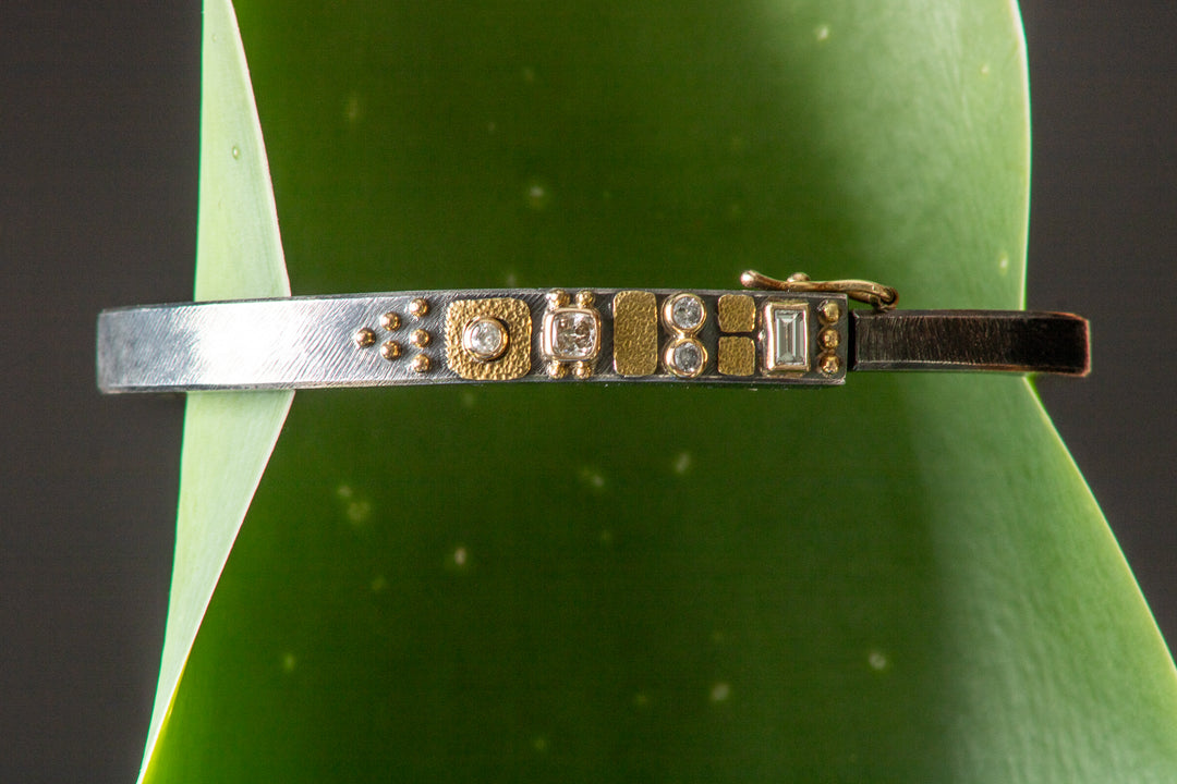 Mixed Metal Clasping Bracelet (B559)