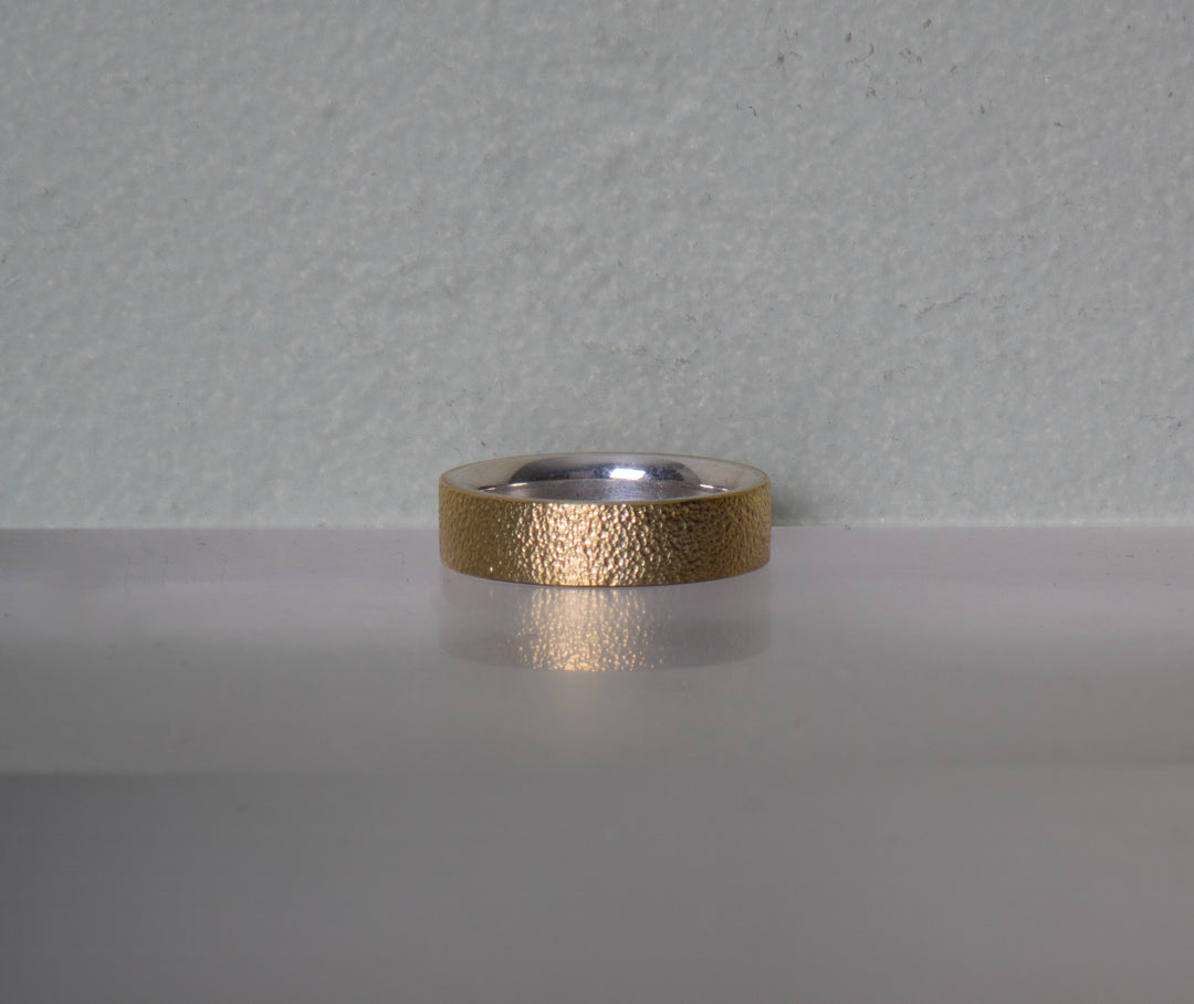 Hammered Mixed Metal Wedding Band (B605)