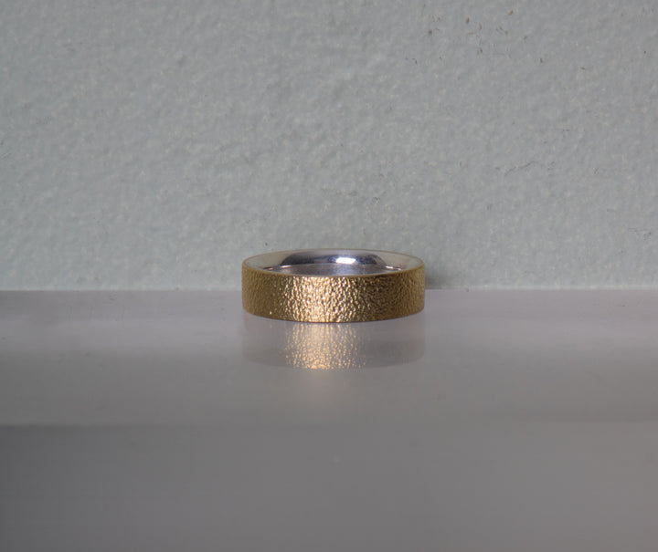 Hammered Mixed Metal Wedding Band (B605)