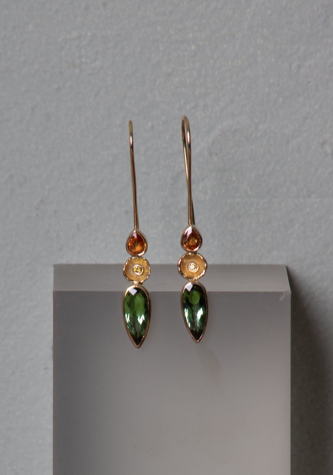 Tourmaline and Sapphire Earrings (B575)