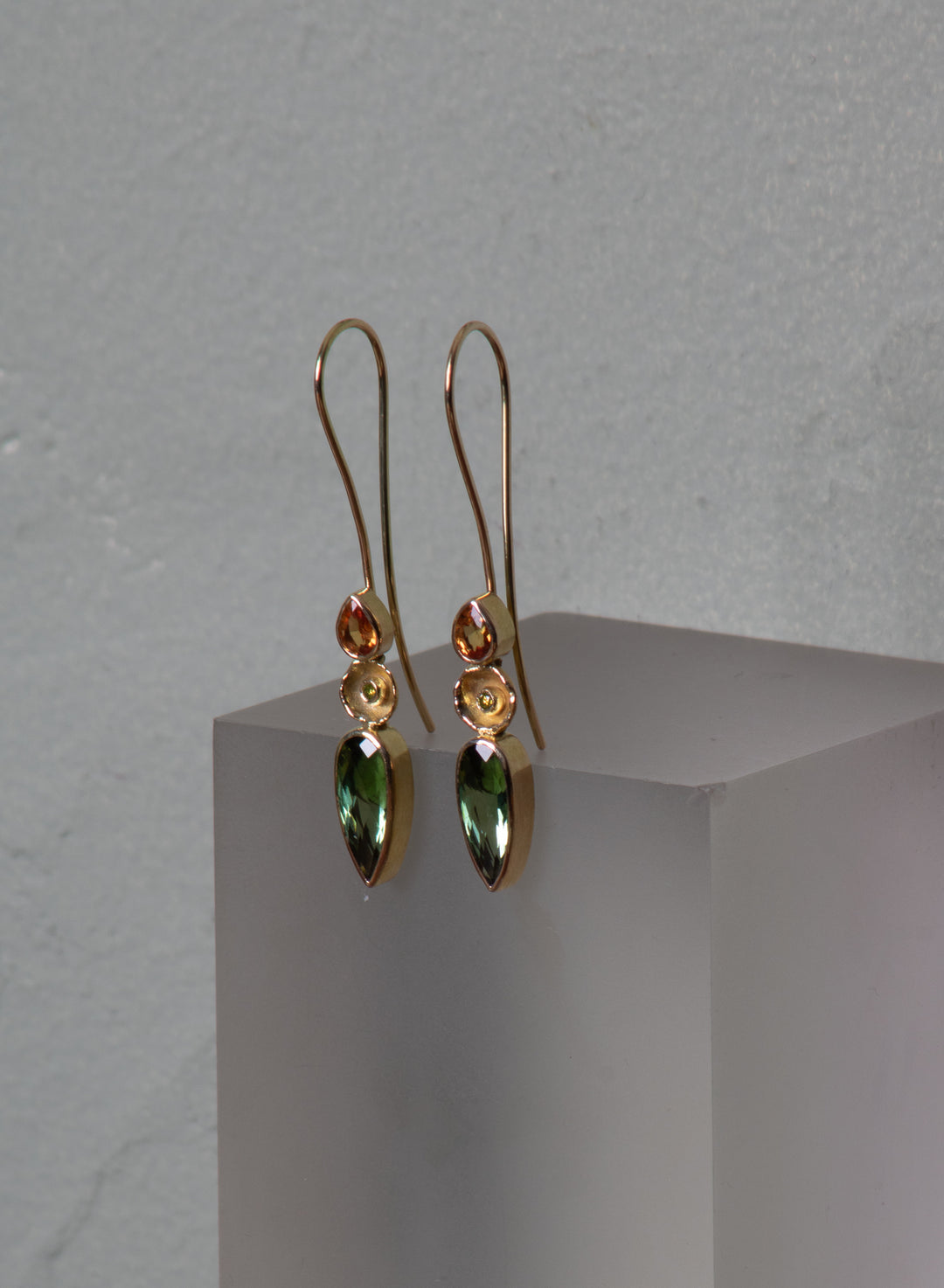 Tourmaline and Sapphire Earrings (B575)