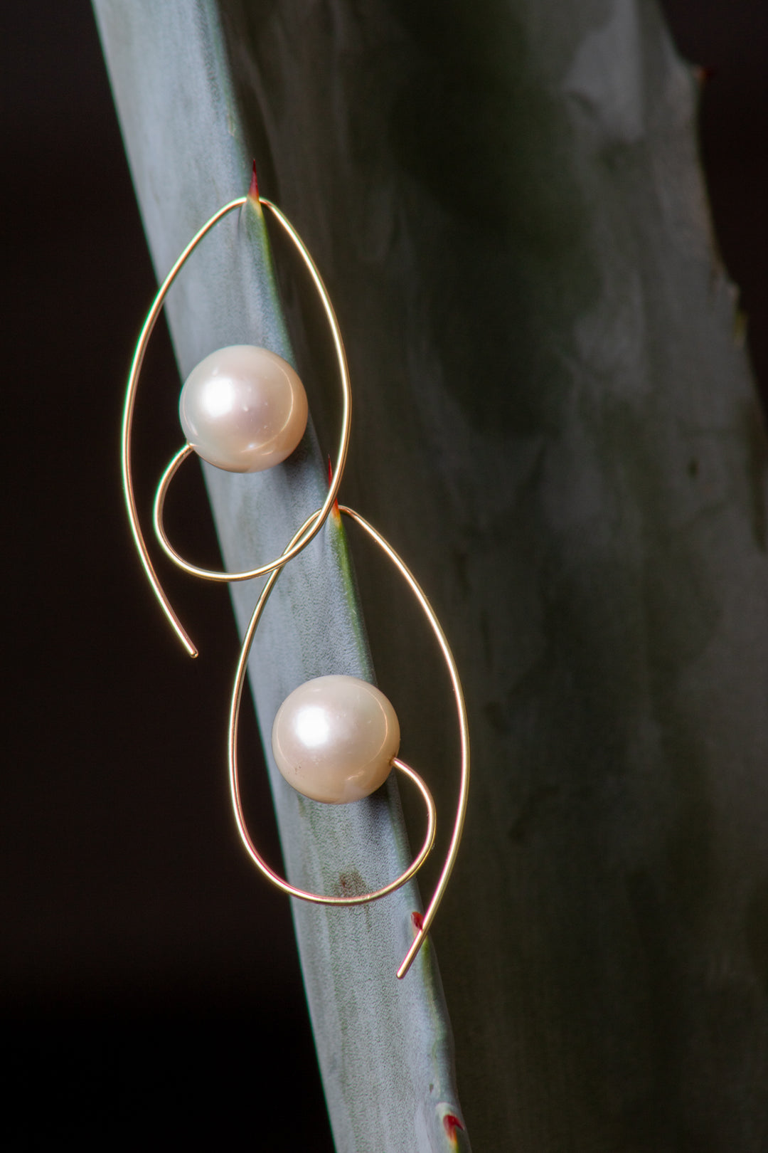 Wire Clef Earring with Pearl (B620)