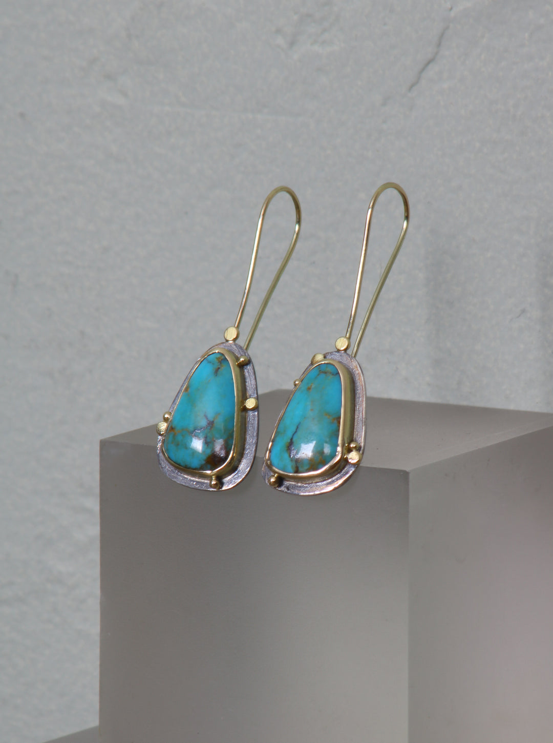 Mixed Metal Turquoise Earrings (B232)
