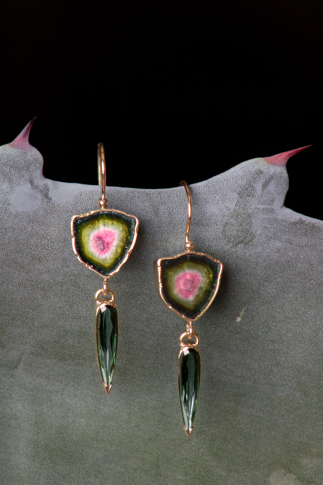Watermelon Tourmaline Earrings (B615)