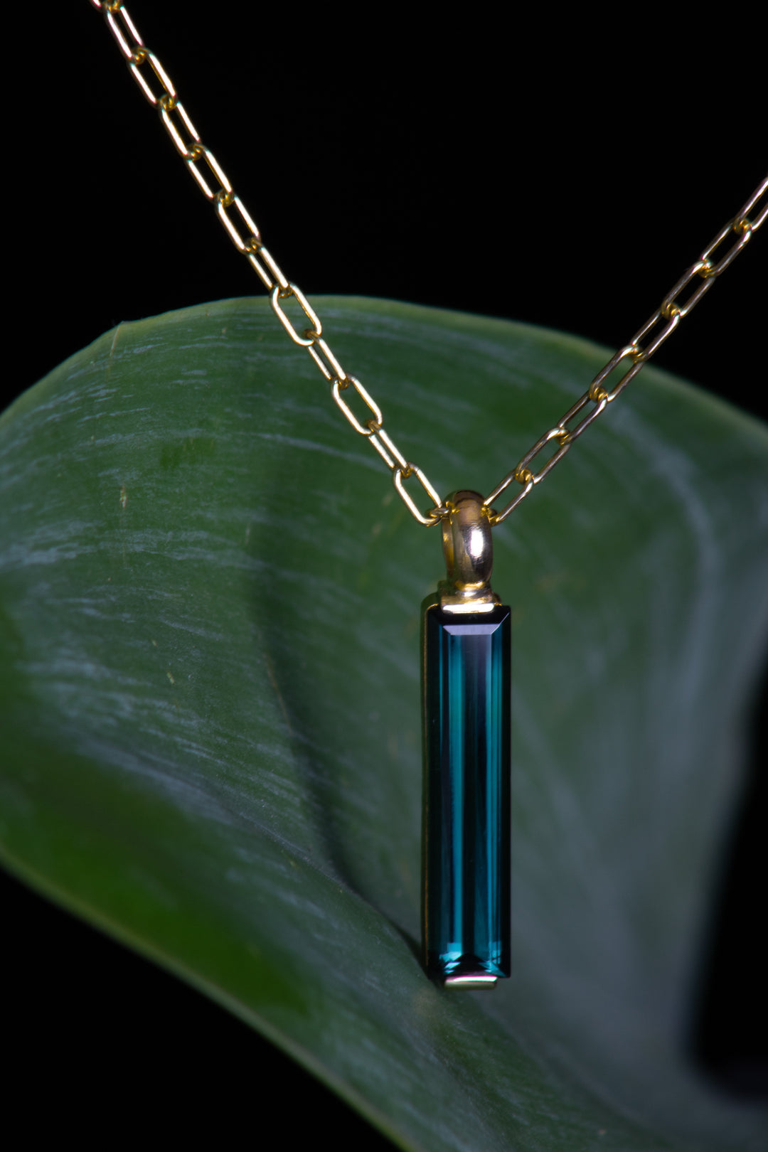 Elongated Tourmaline Pendant (B628)