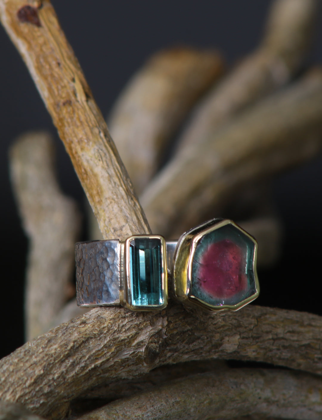 Double Tourmaline Open Style Ring (09991)