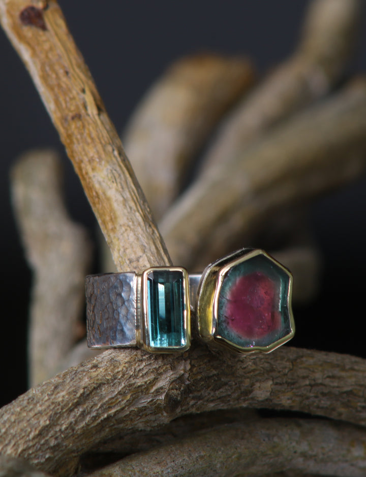 Double Tourmaline Open Style Ring (09991)