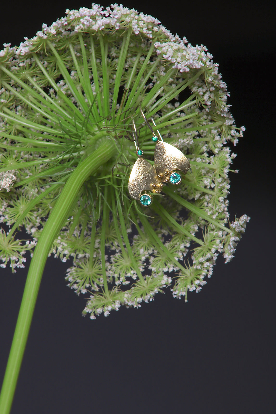 Emerald Petal Earrings (09419)