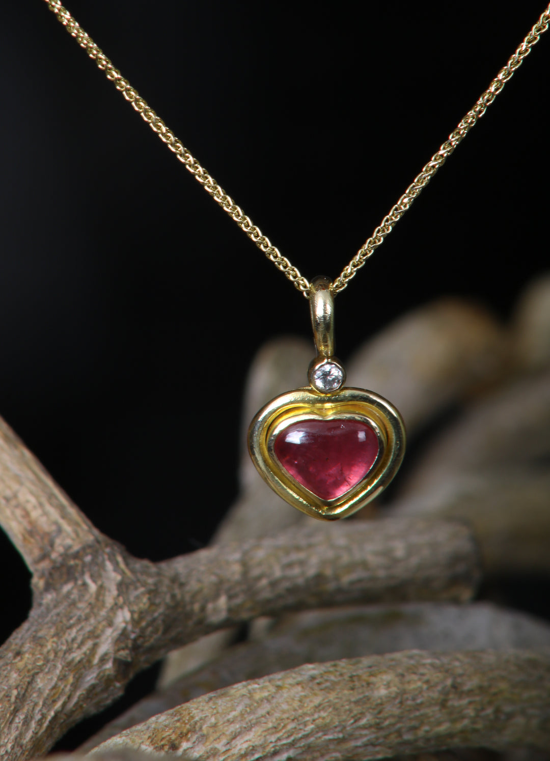 Ruby Heart Pendant (B135)