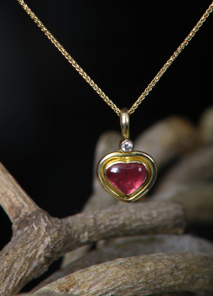 Ruby Heart Pendant (B135)