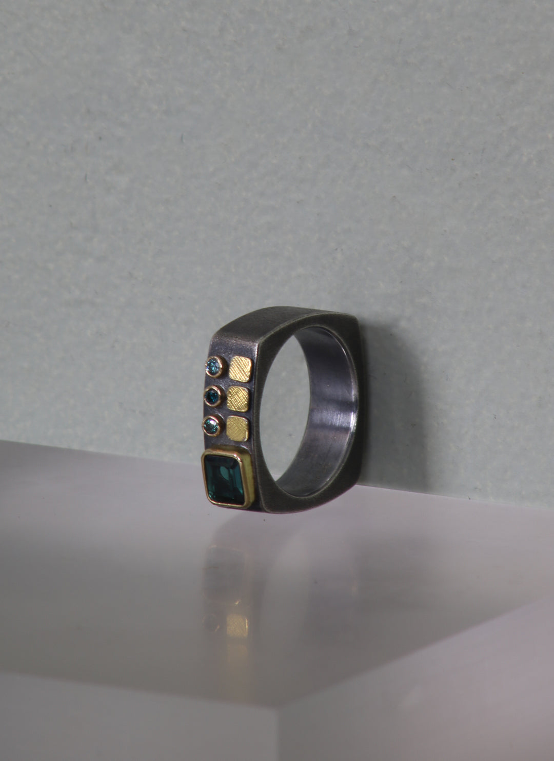 Structured Tourmaline and Diamond Ring (09925)