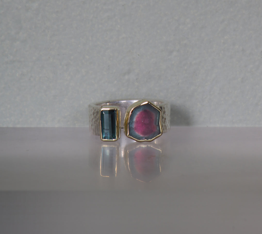 Double Tourmaline Open Style Ring (09991)