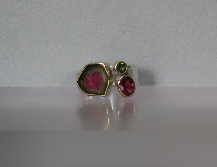 Triple Tourmaline Open Style Ring (09992)