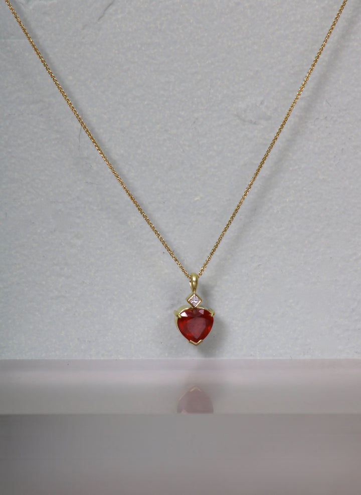 Ruby Heart with Diamond (09898)