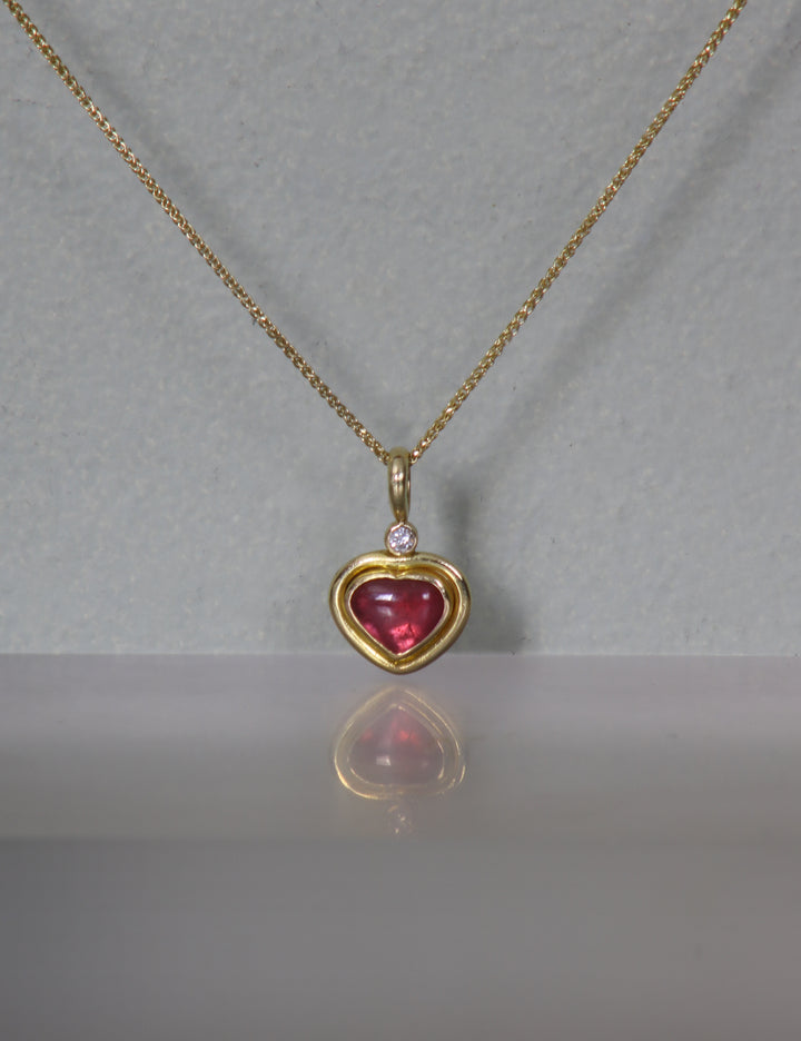Ruby Heart Pendant (B135)