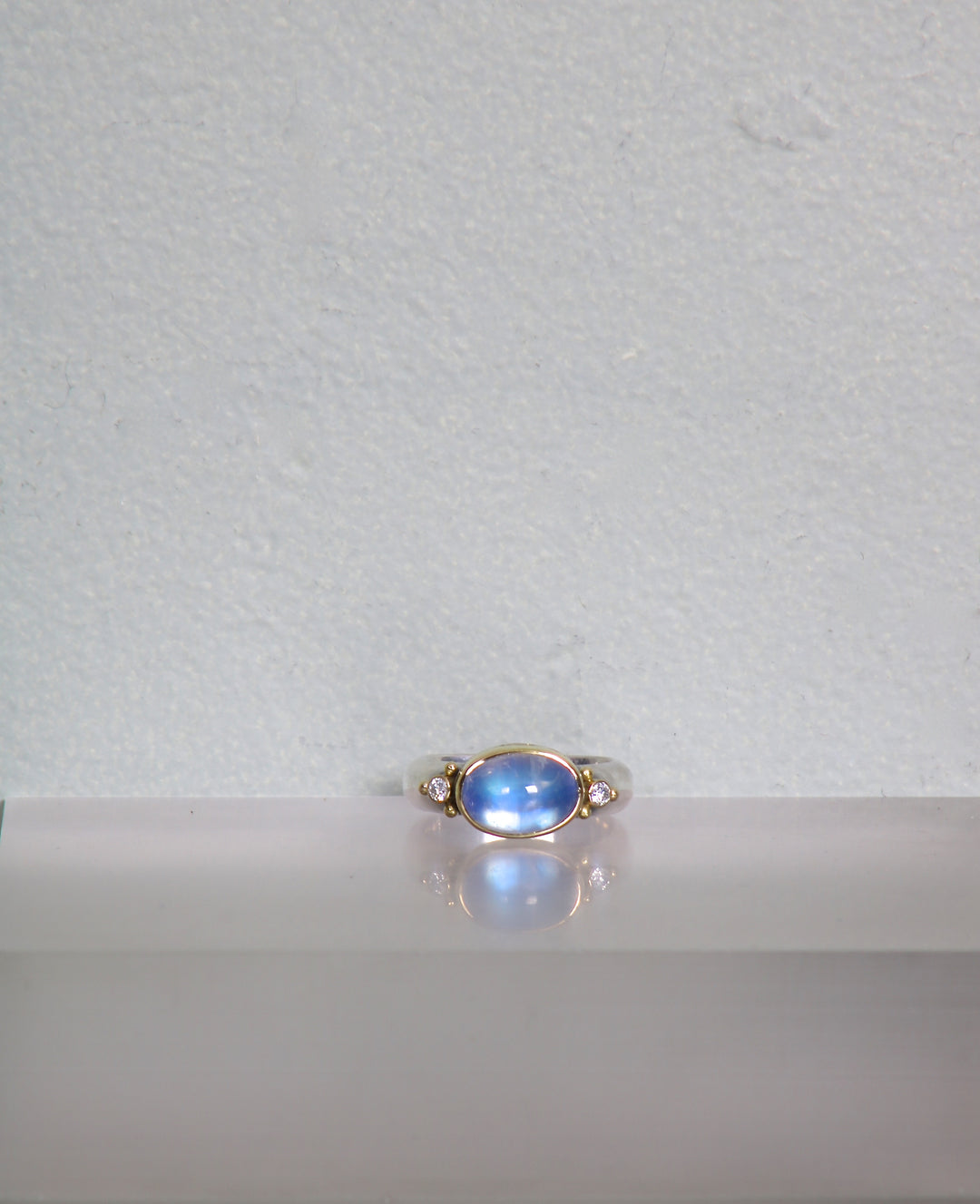 Moonstone and Diamond Ring (09896)
