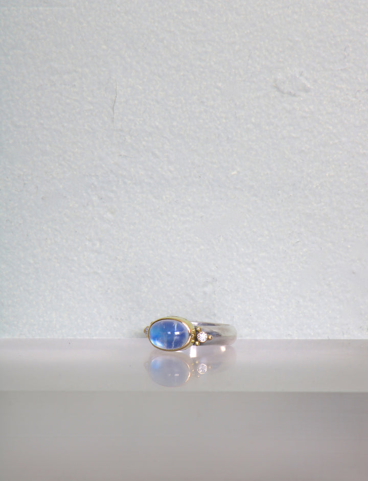Moonstone and Diamond Ring (09896)