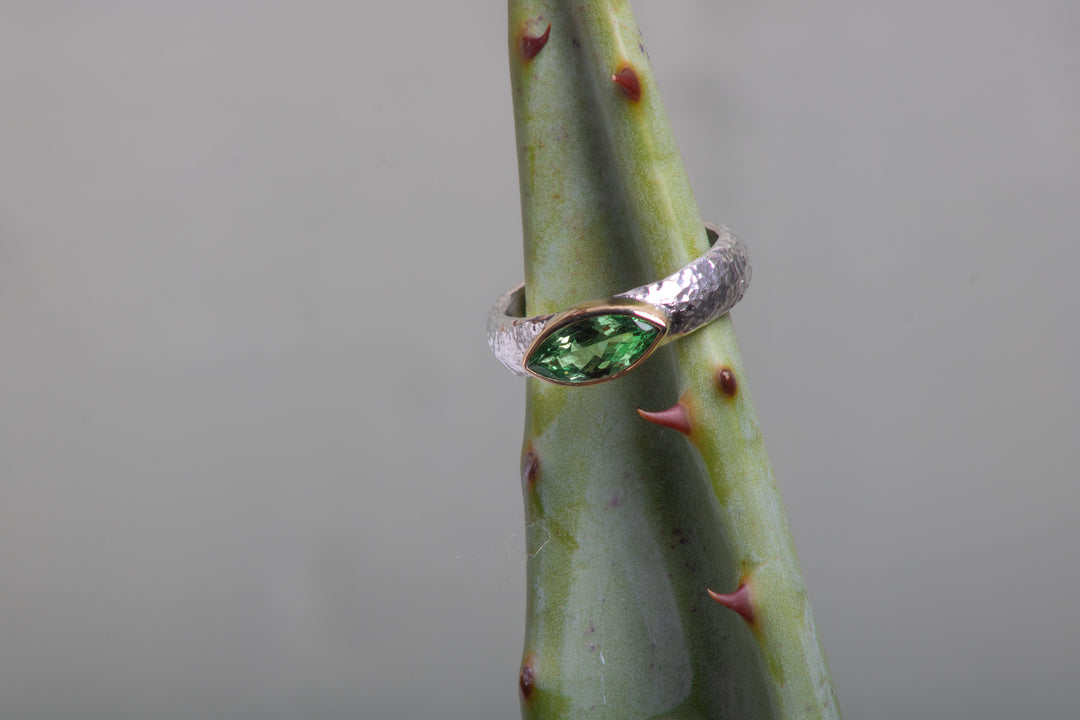 Tsavorite Mixed Metal Ring (B642)