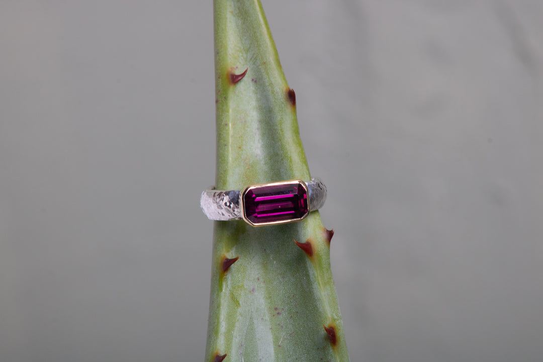 Rhodolite Garnet Mixed Metal Ring (B640)