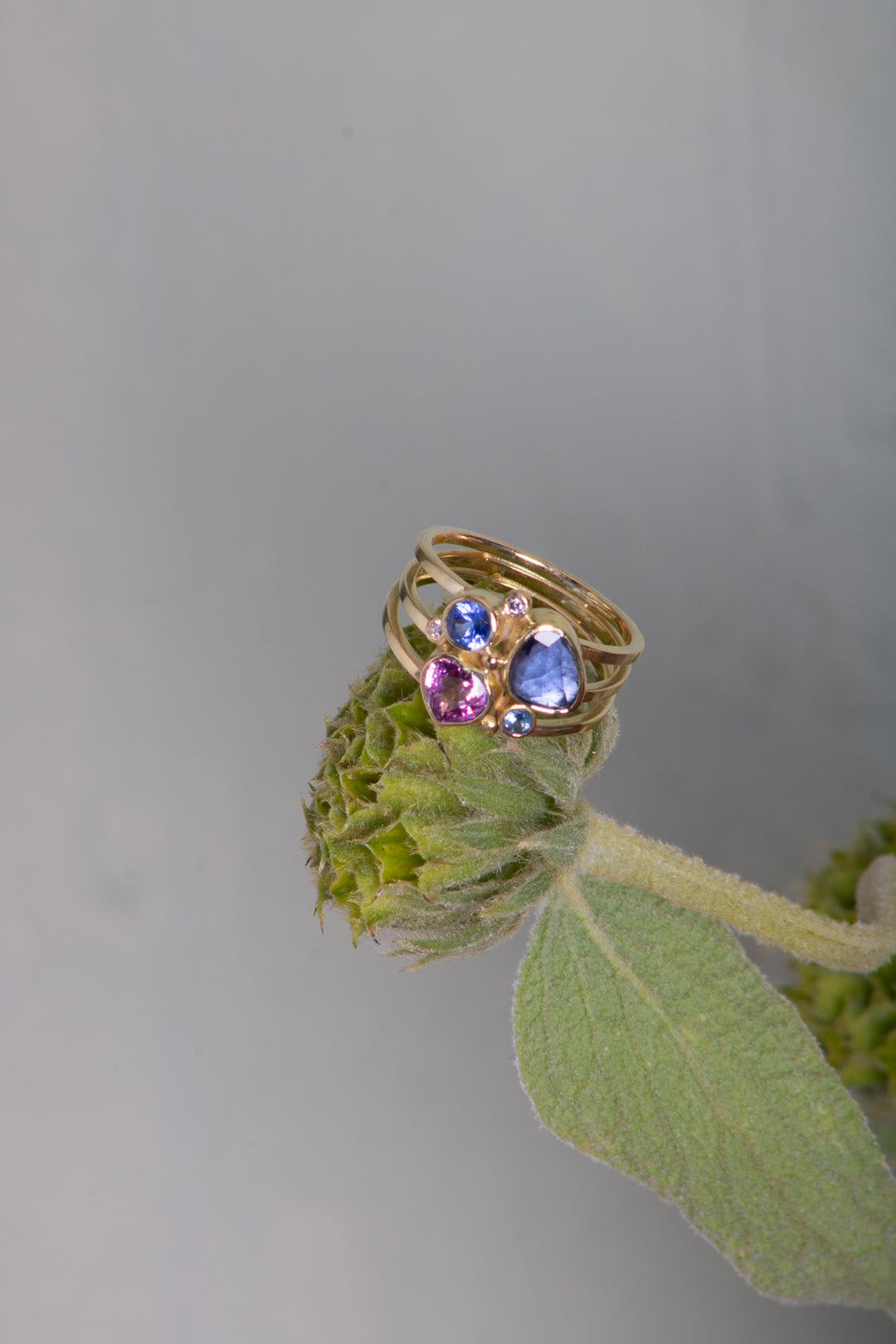 Mixed Sapphire Heart Ring (B650)