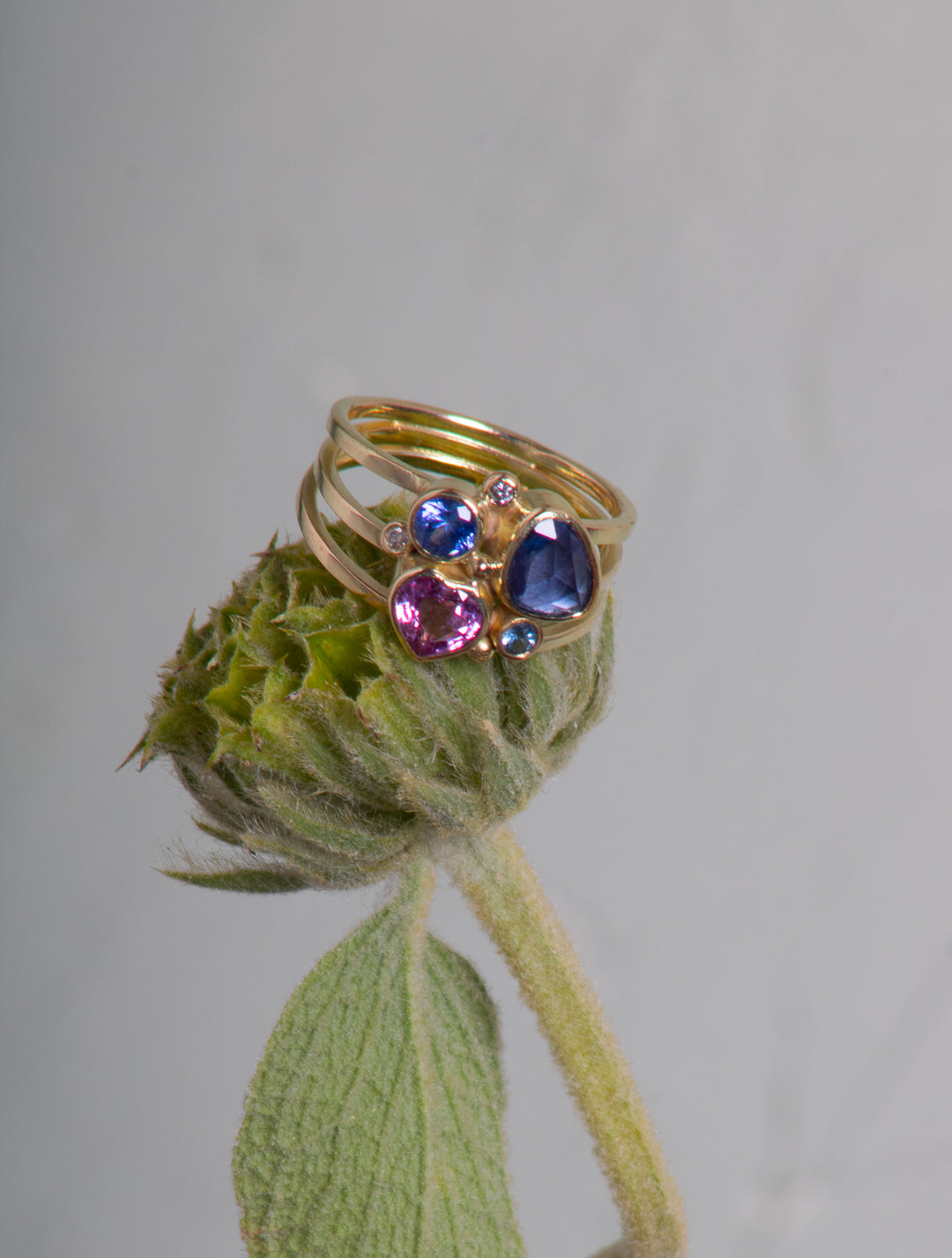 Mixed Sapphire Heart Ring (B650)