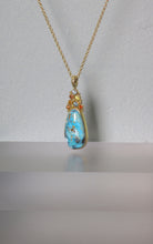 Load image into Gallery viewer, Turquoise and Sapphire Drop Pendant (09459)
