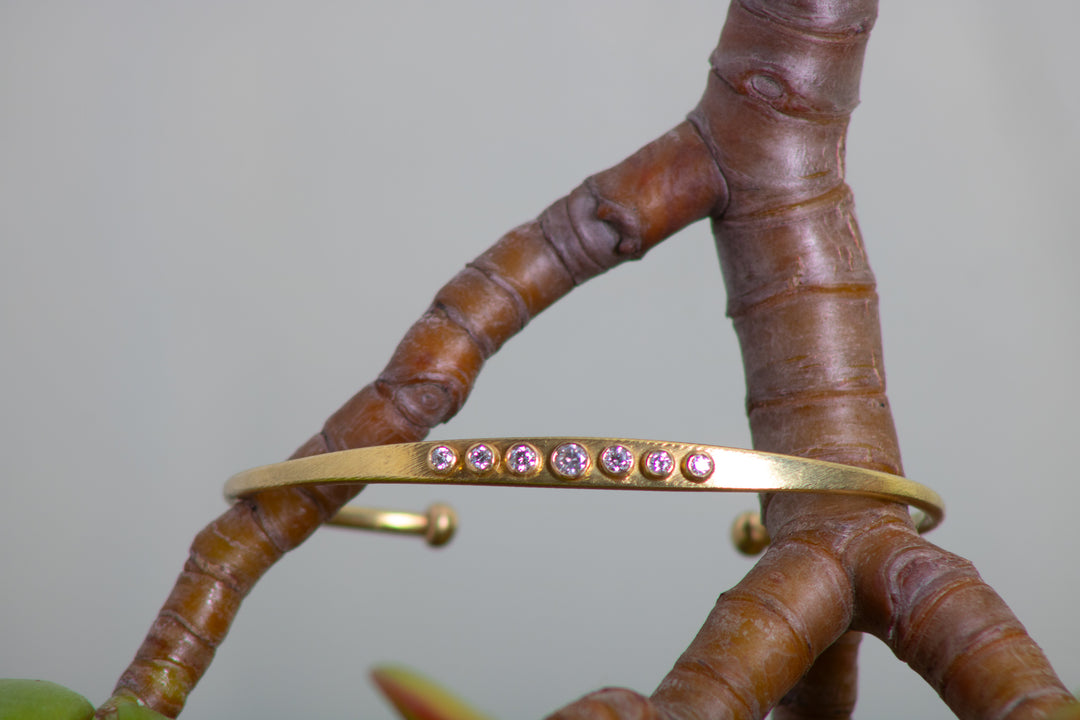 Thin Gold Diamond Cuff (B664)