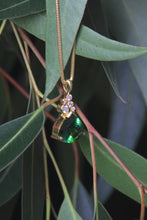 Load image into Gallery viewer, Green Tourmaline and Diamond Drop Pendant (09470)
