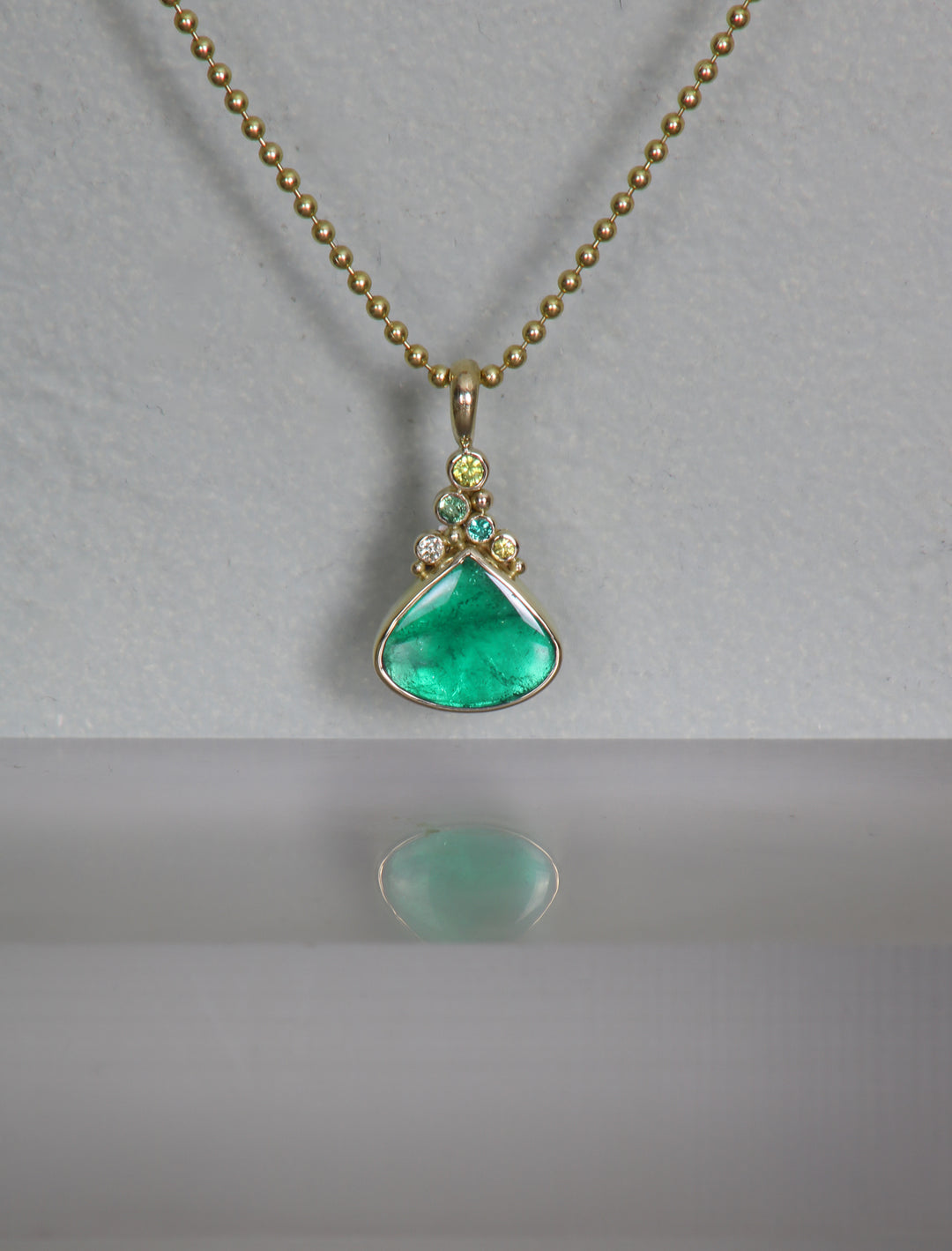 Emerald and Mixed Gemstone Pendant (B329)