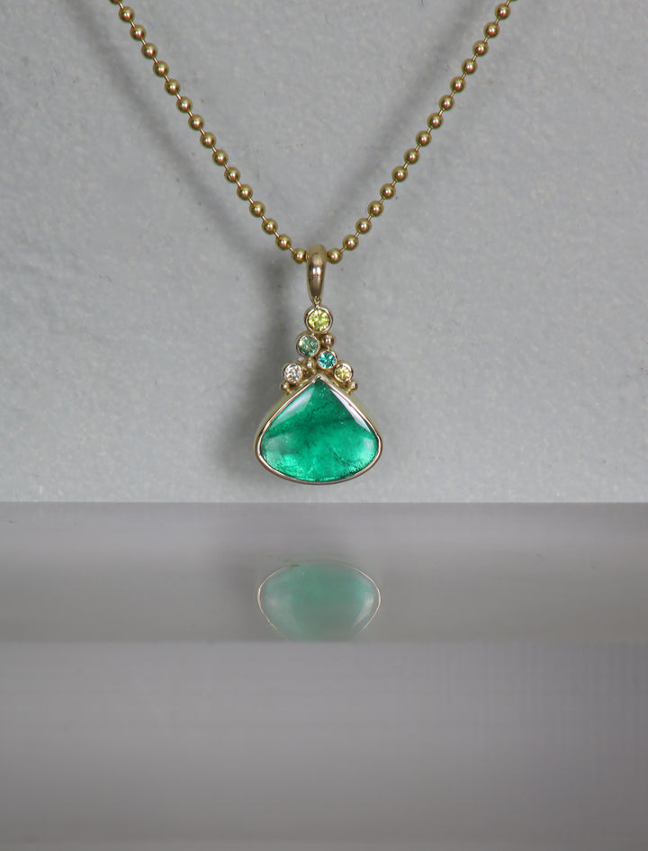 Emerald and Mixed Gemstone Pendant (B329)