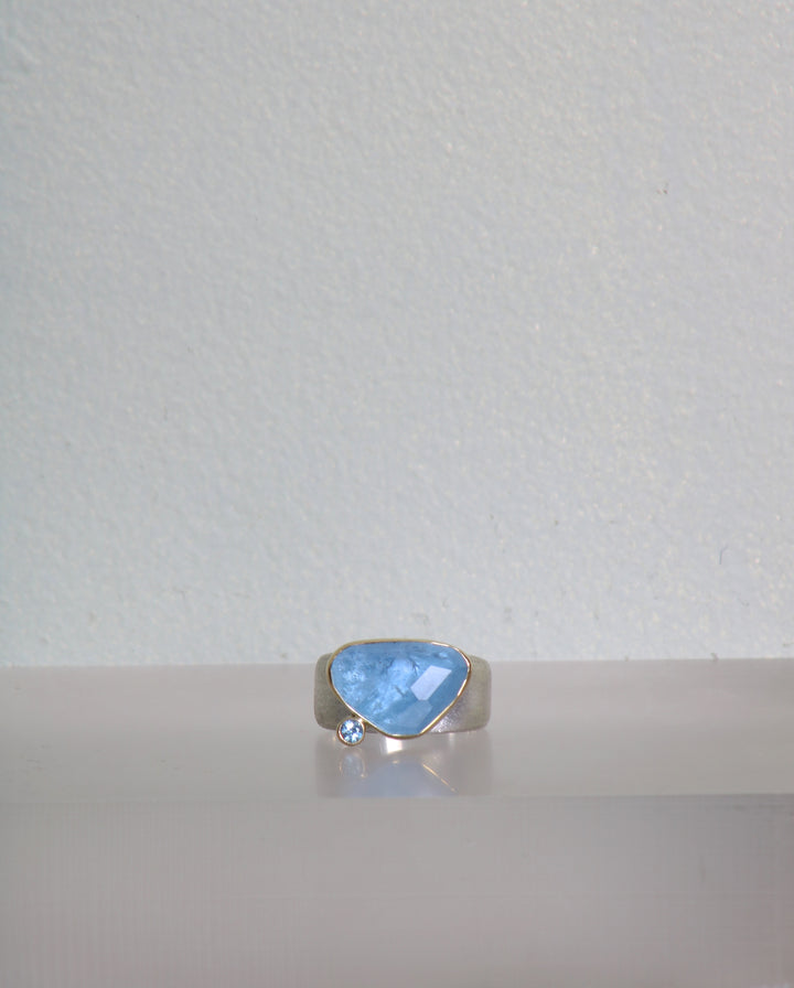 Rose Cut Aquamarine Ring (09115)
