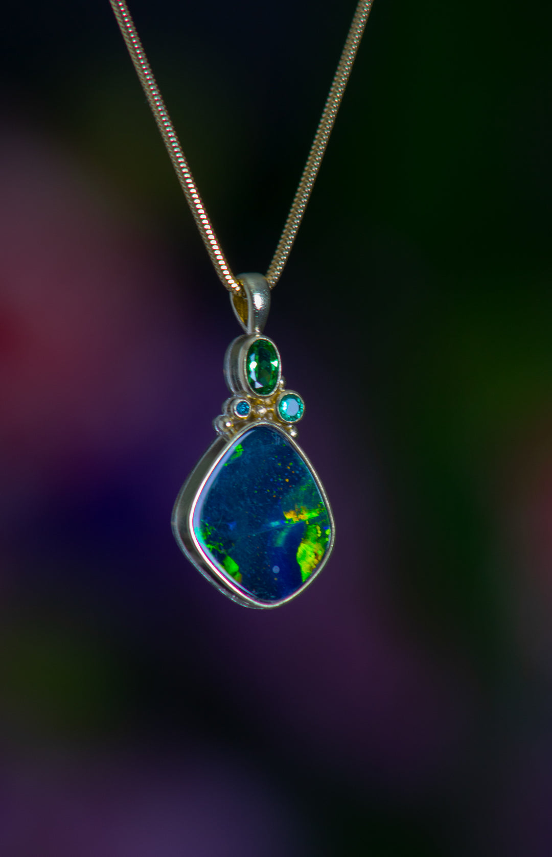 Freeform Black Opal Pendant (B677)